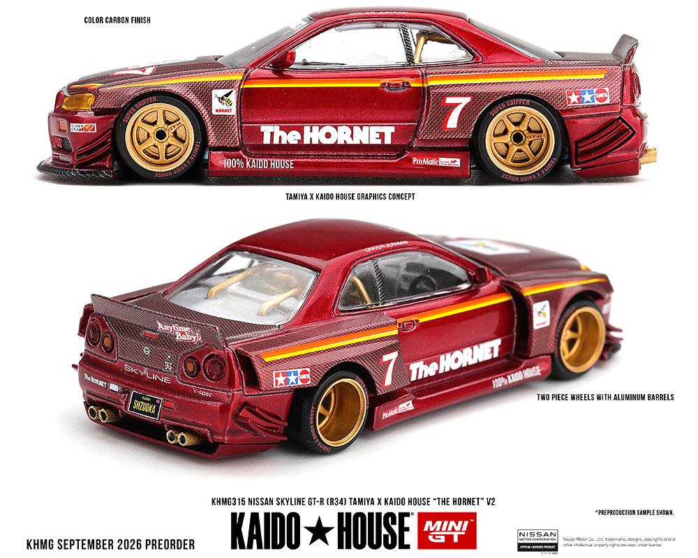 Nissan Skyline GT-R (R34) TAMIYA x KAIDO HOUSE “The Hornet” V2 – M. Red Carbon