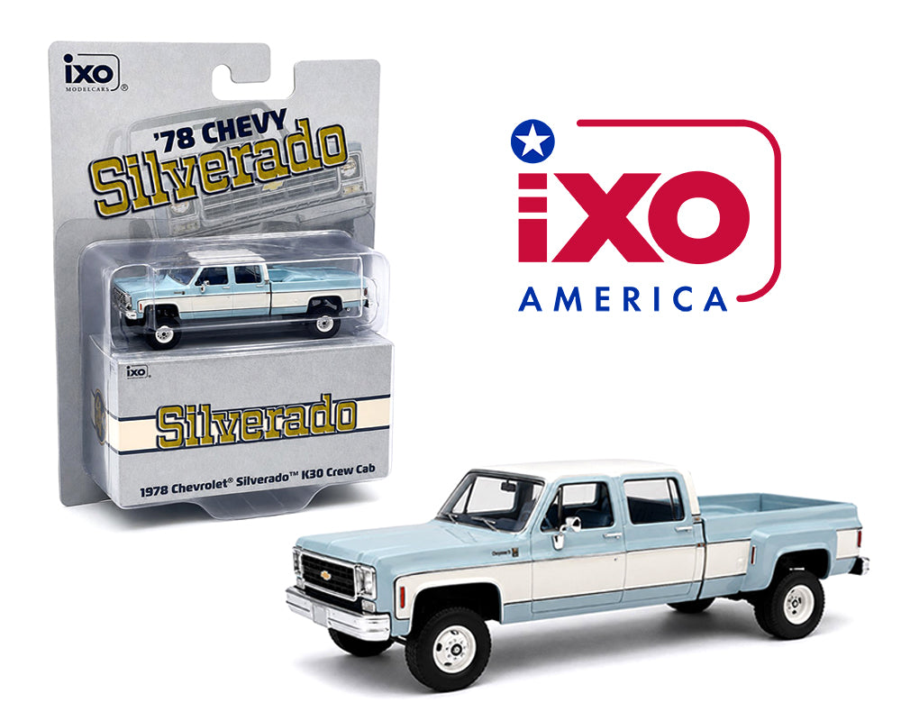 1978 Chevrolet Silverado K30 Crew Cab Fleetside Lifted - Blue with White