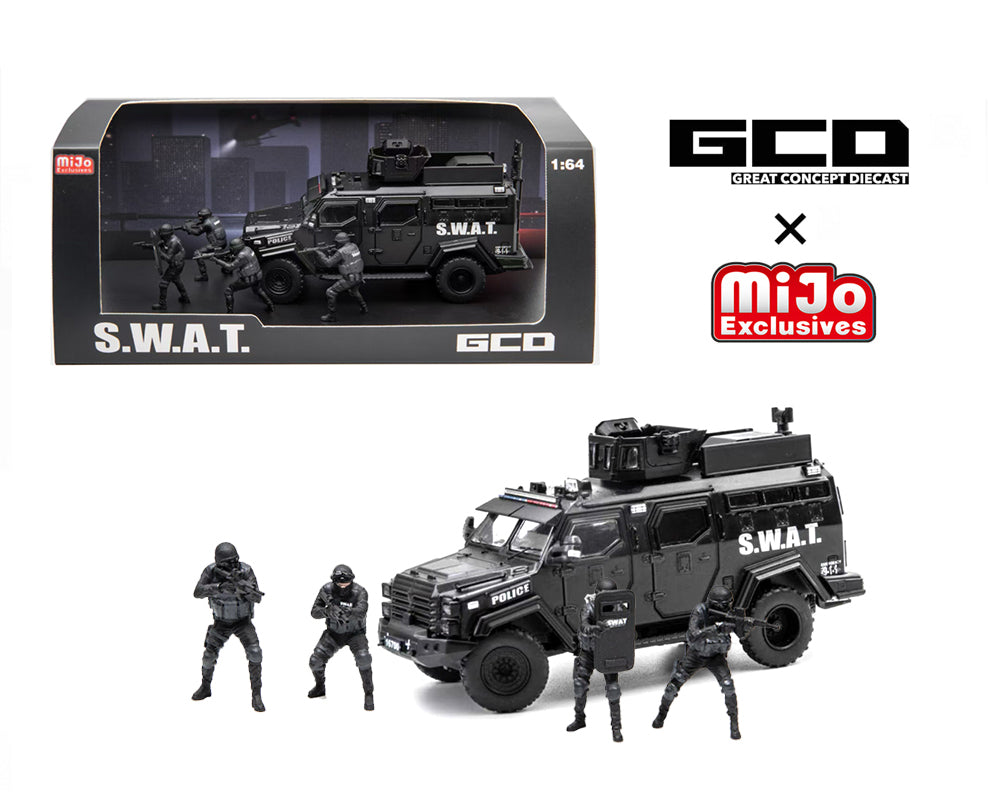 SWAT Tactical Armor Vehicle Diorama Set with 4 Figures